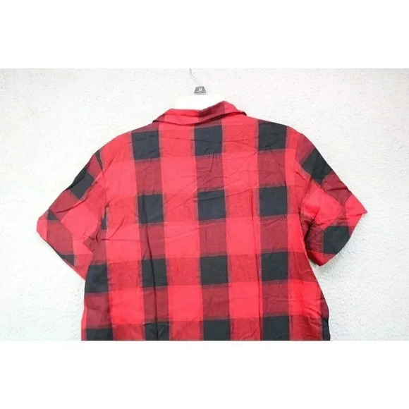 Victoria's Secret Pajama Top-Red and Black Plaid-Medium-Matching Scrunchie-New - Picture 10 of 10